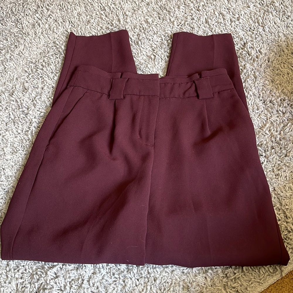 2 for $10! Maroon ankle high rise trousers paper bag